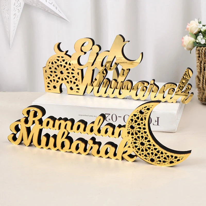 Ramadan Mubarak Acrylic Ornament 2025 Eid Mubarak Ramadan Kareem Decoration for Home