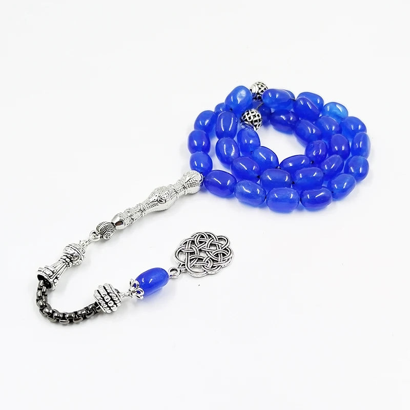 Natural Blue Agates Stone Prayer Beads