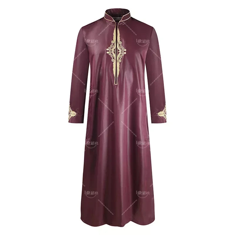 Muslim Men's Long Sleeved Loose Fitting Robe