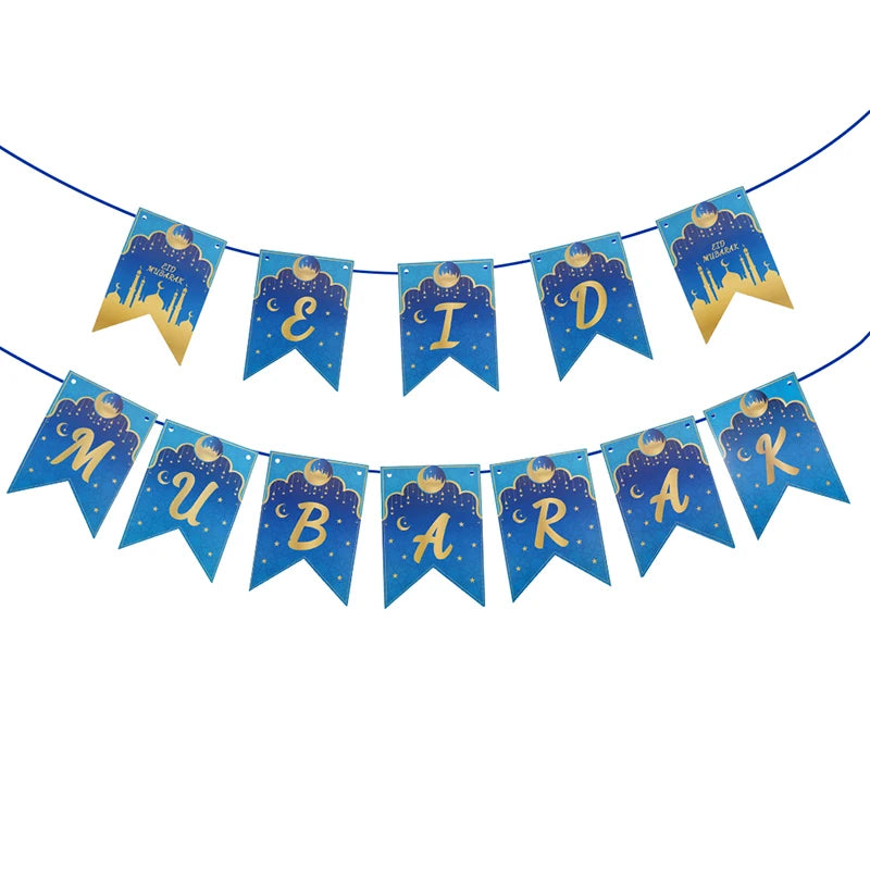 EID Mubarak Banner Glitter Star