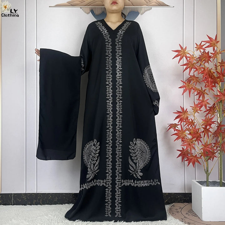 Muslim Women Diamonds Dashiki Abaya