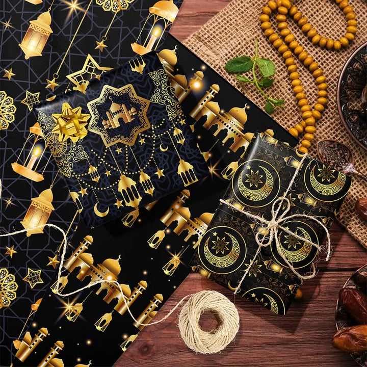 4/8/12pcs Eid Ramadan Mubarak Gift Wrapping Paper