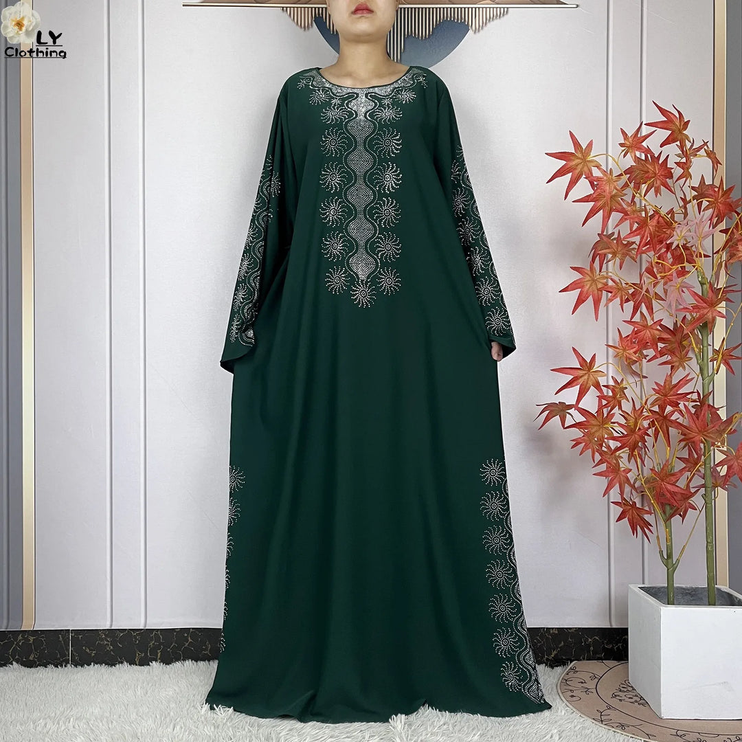 Muslim Women Diamonds Dashiki Abaya