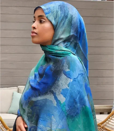 Plain Crinkle Satin Chiffon Hijabs for Women