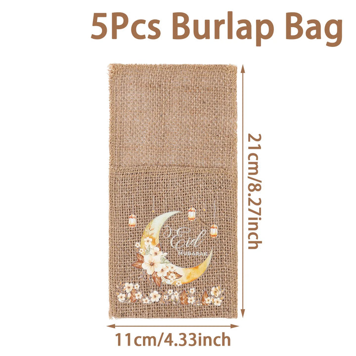 Eid Mubarak Moon Star Knife and Fork Bag