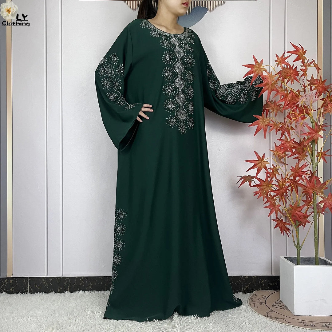 Muslim Women Diamonds Dashiki Abaya