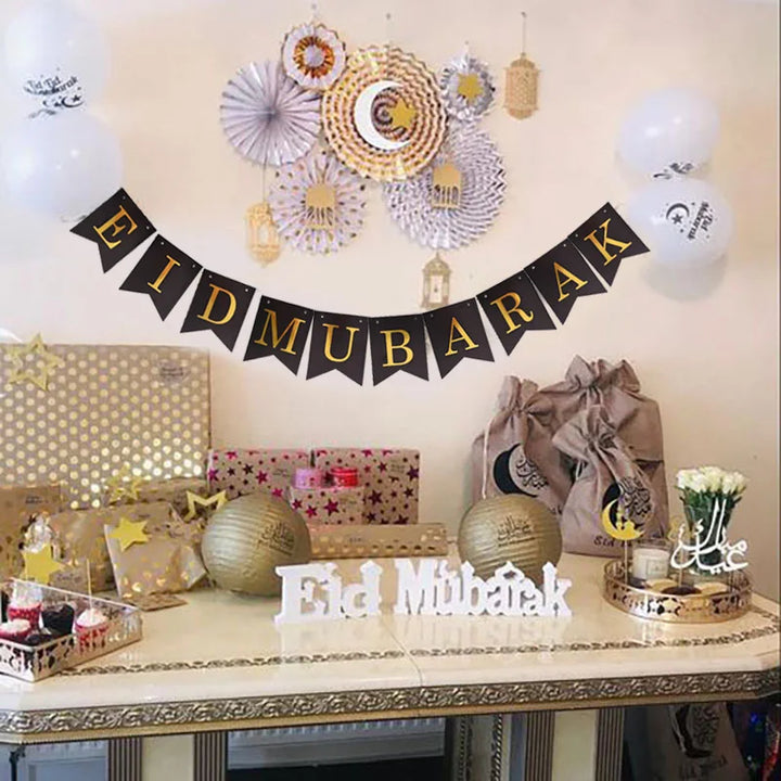 EID Mubarak Banner Glitter Star
