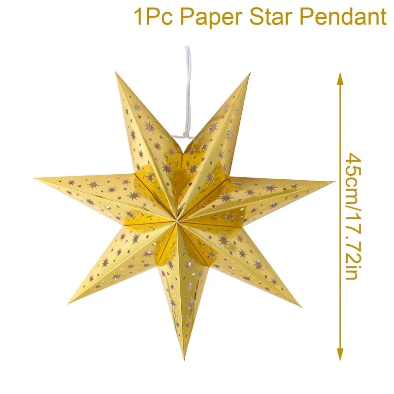 Eid Mubarak Hollow Star Hanging Home Decorations