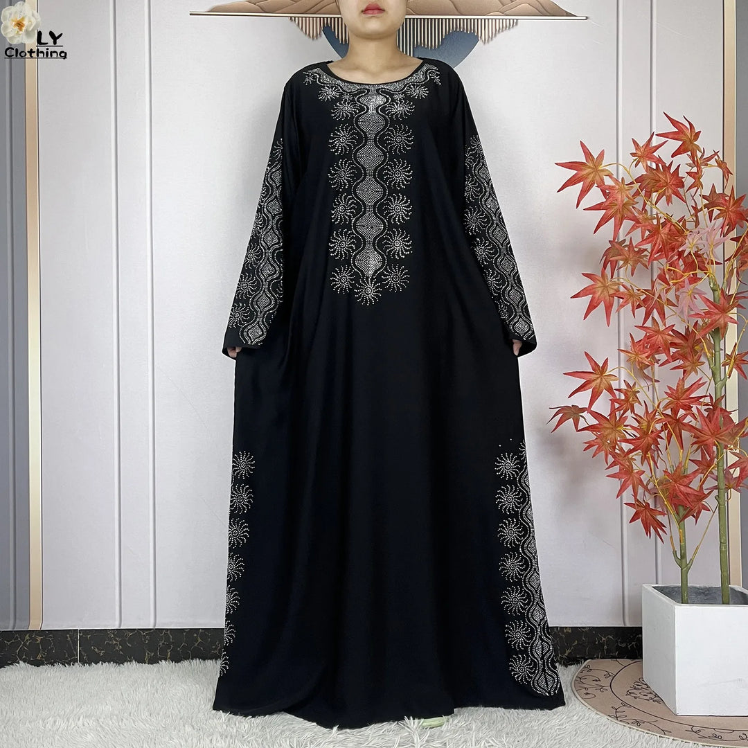 Muslim Women Diamonds Dashiki Abaya