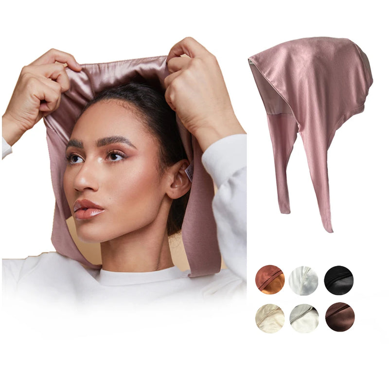 Double Layer Modal Satin Hijab Cap for Islam Women