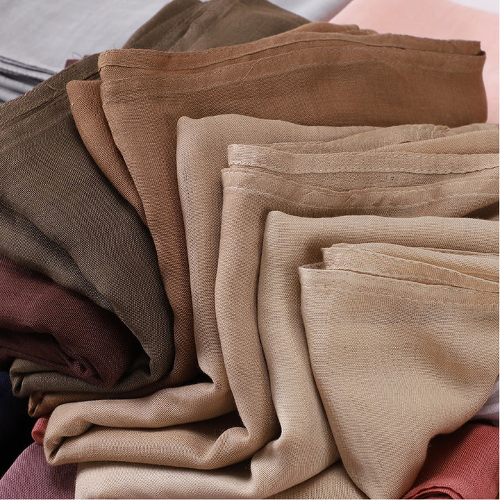 Thin Plain Muslim Hijabs for Women