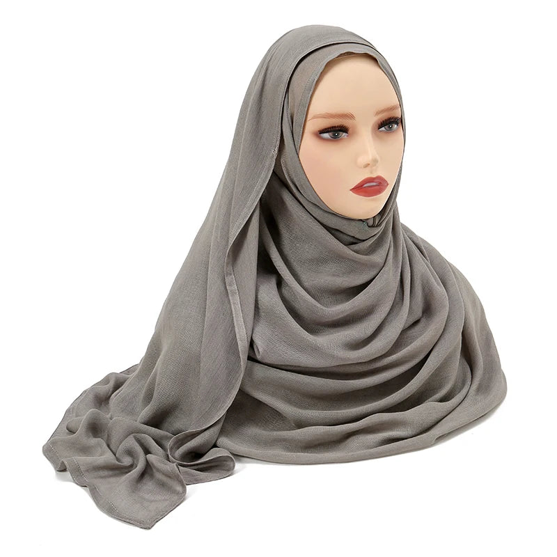 Muslim Modal Hijab Rayon Cotton Shawls For Women Plain Scarf Big Size Headscarf Islamic Turban Headband 190*85cm