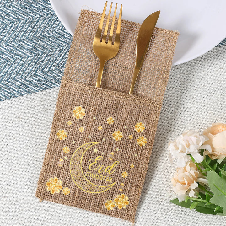 Eid Mubarak Moon Star Knife and Fork Bag
