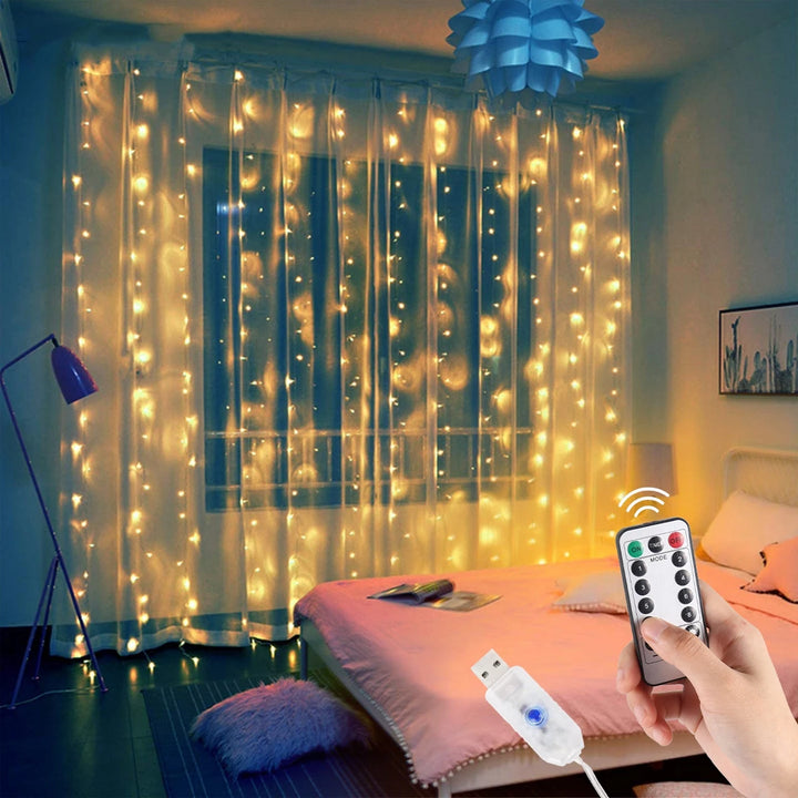 3M LED Remote Curtain Light Control USB Ramadan Decoration