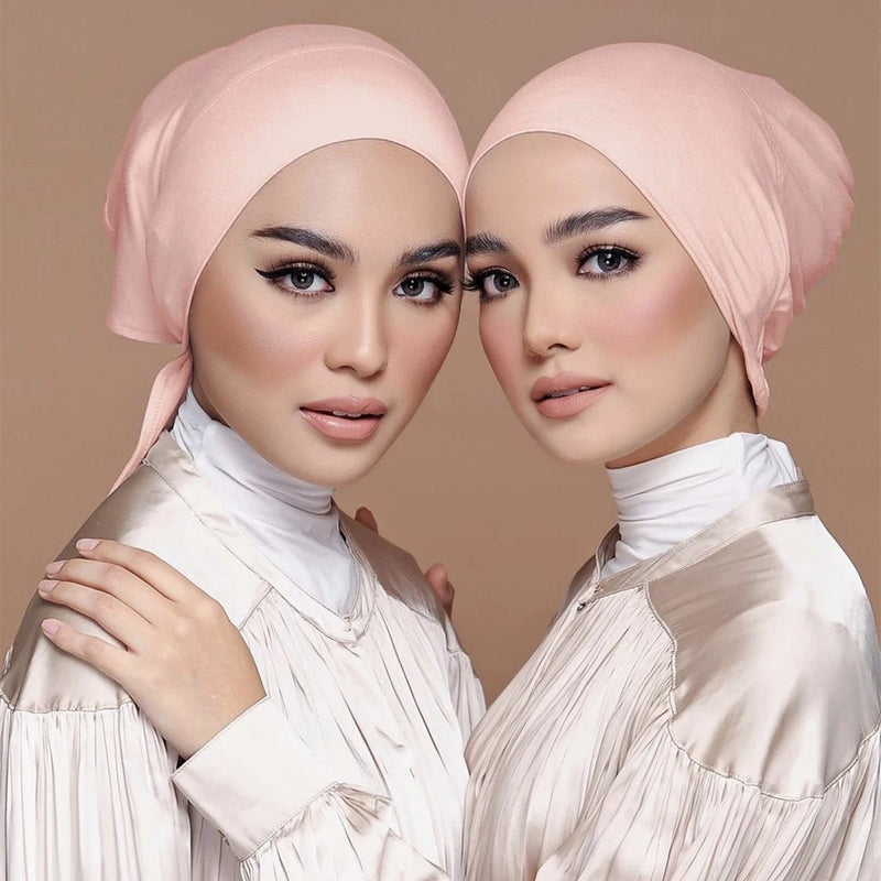 Double Layer Modal Satin Hijab Cap for Islam Women