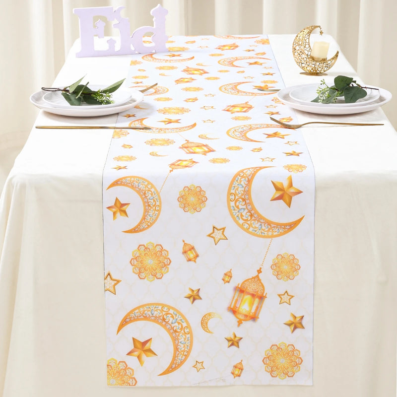 Ramadan Kareem Polyester Table Runner Ramadan Decoration For Home 2025 Islamic Muslim Party Supplies Gift EID Mubarak Al Adha