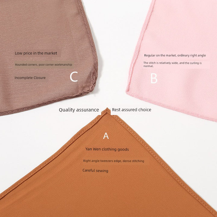 Solid Color Long Chiffon Scarf for Woman