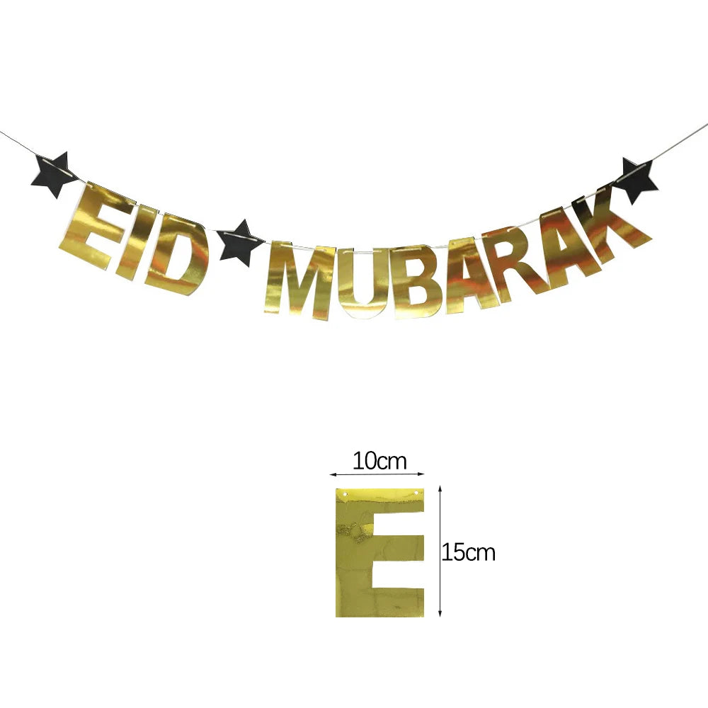 EID Mubarak Star Moon Hanging Banner