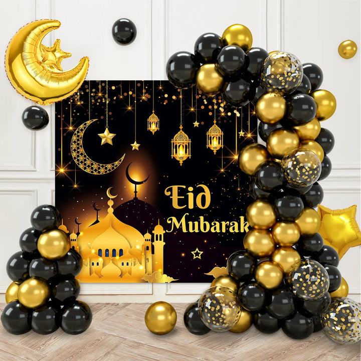 Eid Mubarak Green Gold Balloon