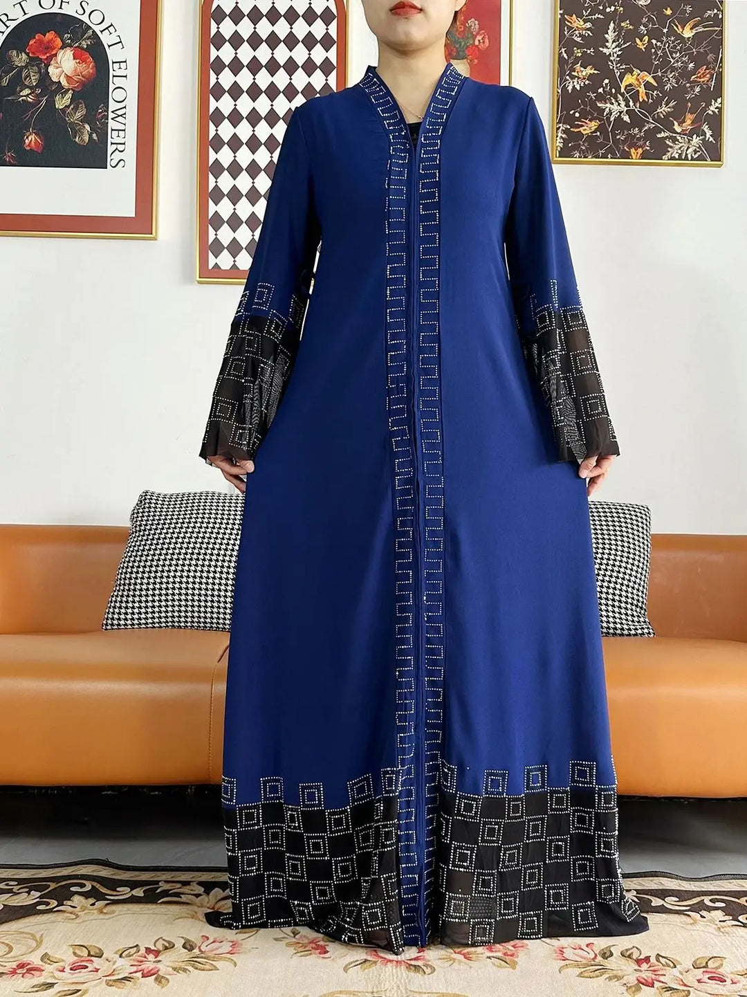 Women Long Sleeve Chiffon Abaya