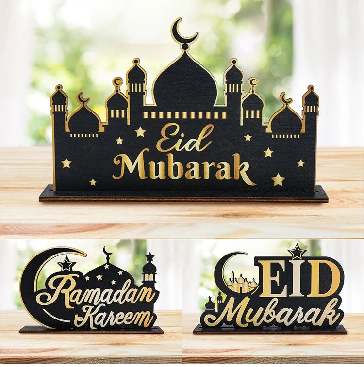 EID Mubarak Decoration Wooden Ornaments