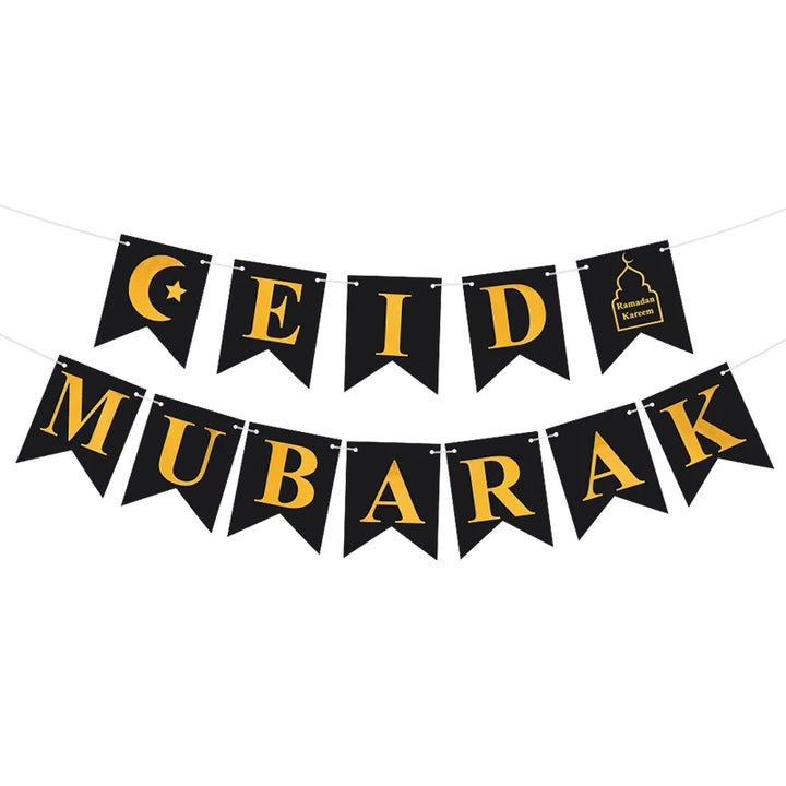 EID Mubarak Banner Glitter Star
