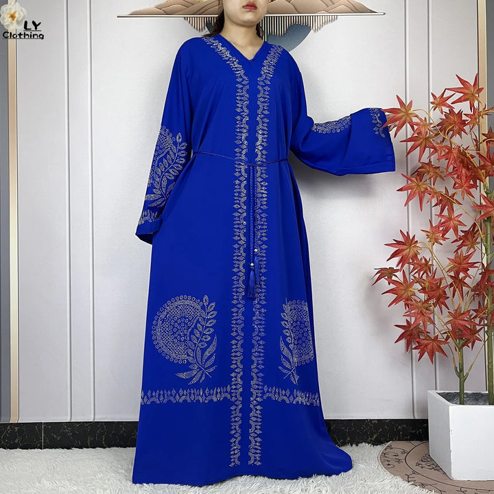 Muslim Women Diamonds Dashiki Abaya