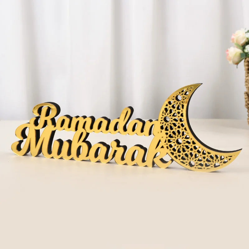 Ramadan Mubarak Acrylic Ornament 2025 Eid Mubarak Ramadan Kareem Decoration for Home Islamic Muslim Party Decor Eid Al Adha Gift