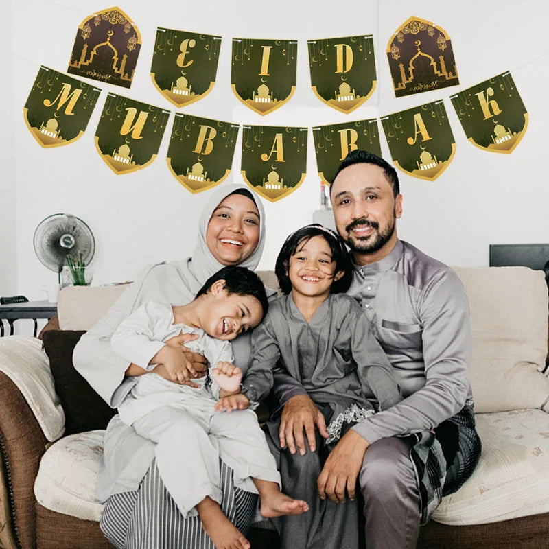 EID Mubarak Banner Glitter Star