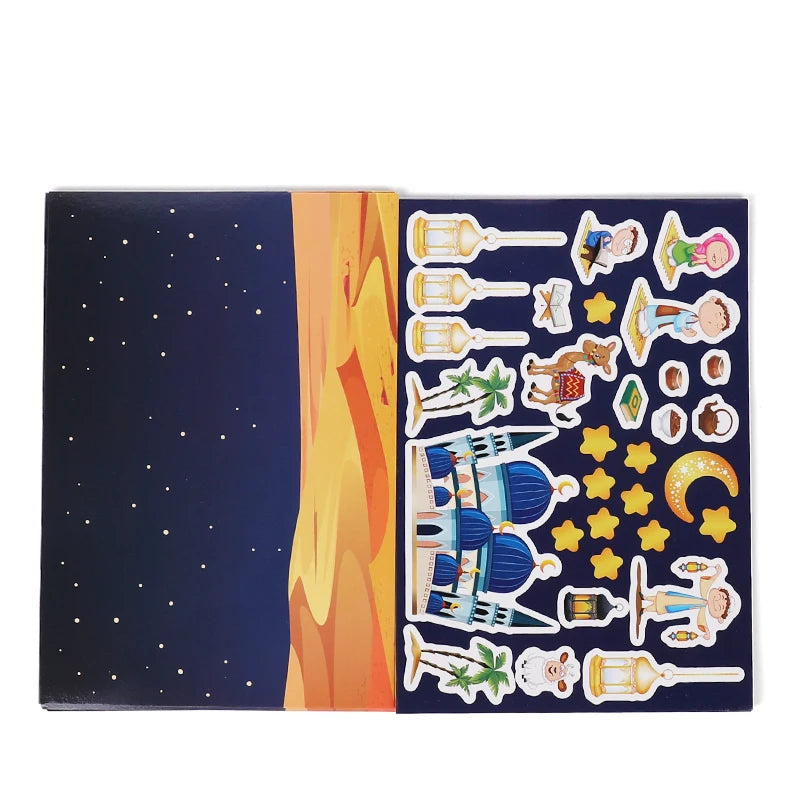 12pcs Eid Mubarak DIY Stickers for Kids