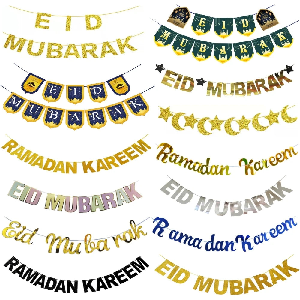EID Mubarak Star Moon Hanging Banner