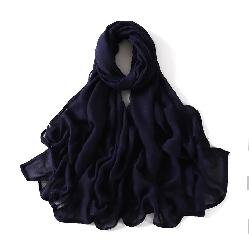 Women Big Size Plain Solid Cotton Rayon Hijab