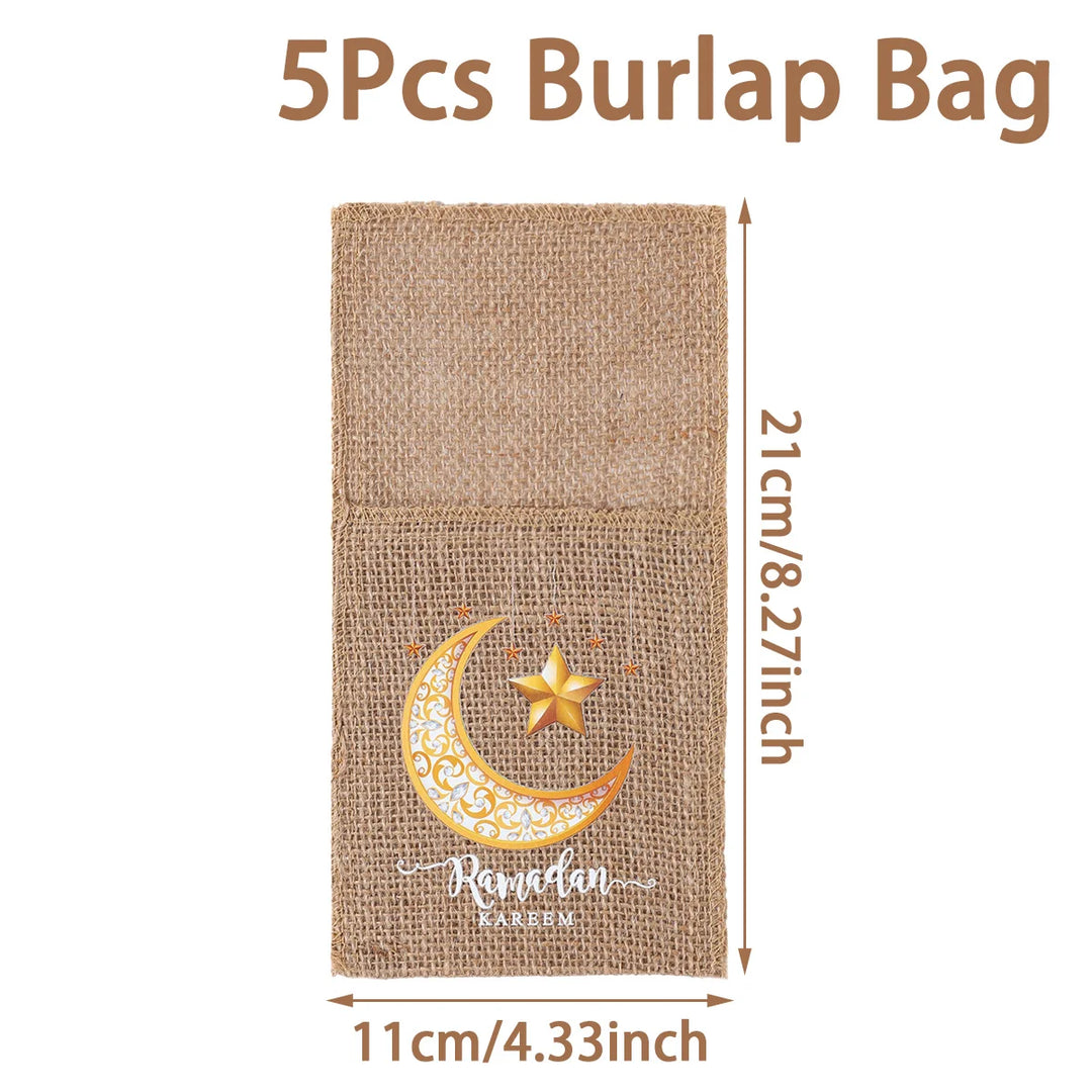 Eid Mubarak Moon Star Knife and Fork Bag