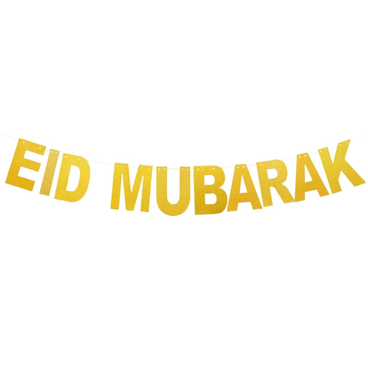 EID Mubarak Banner Glitter Star