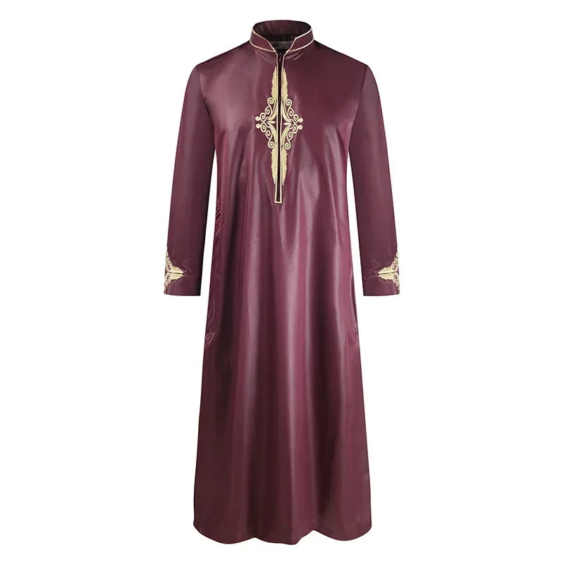 Muslim Men's Long Sleeved Loose Fitting Robe