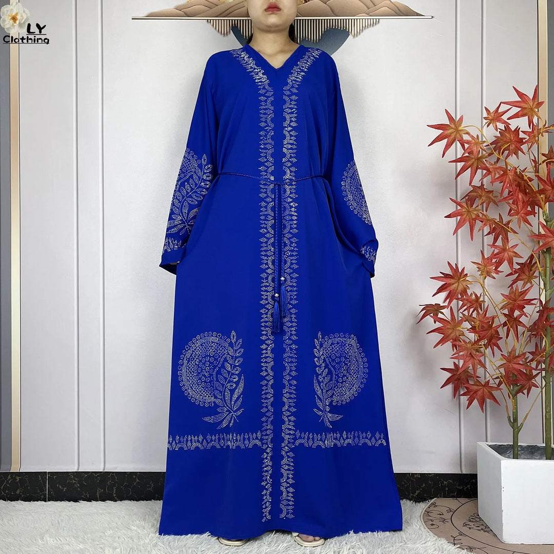 Muslim Women Diamonds Dashiki Abaya
