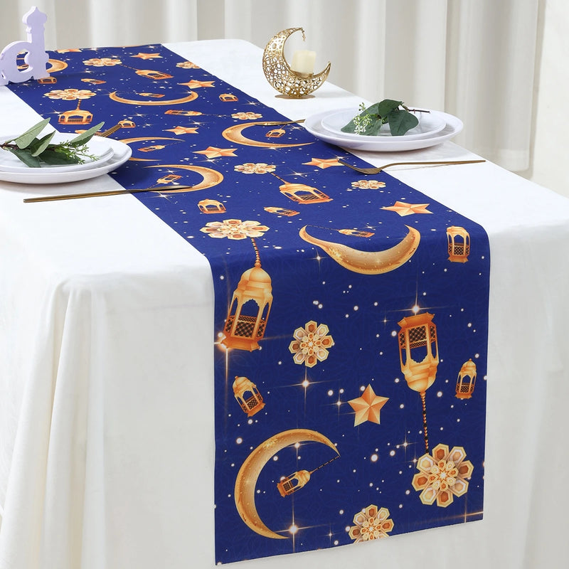 Ramadan Kareem Polyester Table Runner Ramadan Decoration For Home 2025 Islamic Muslim Party Supplies Gift EID Mubarak Al Adha