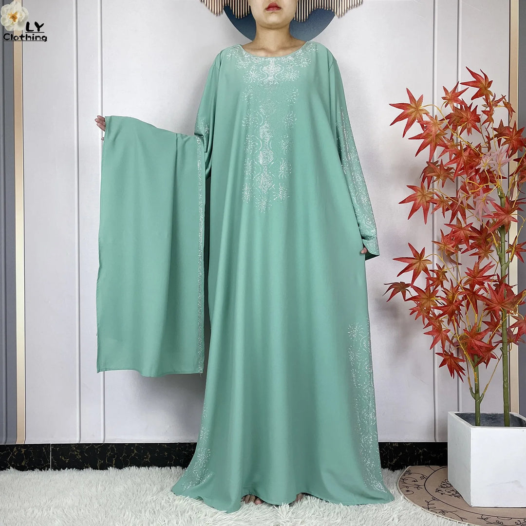Muslim Women Diamonds Dashiki Abaya
