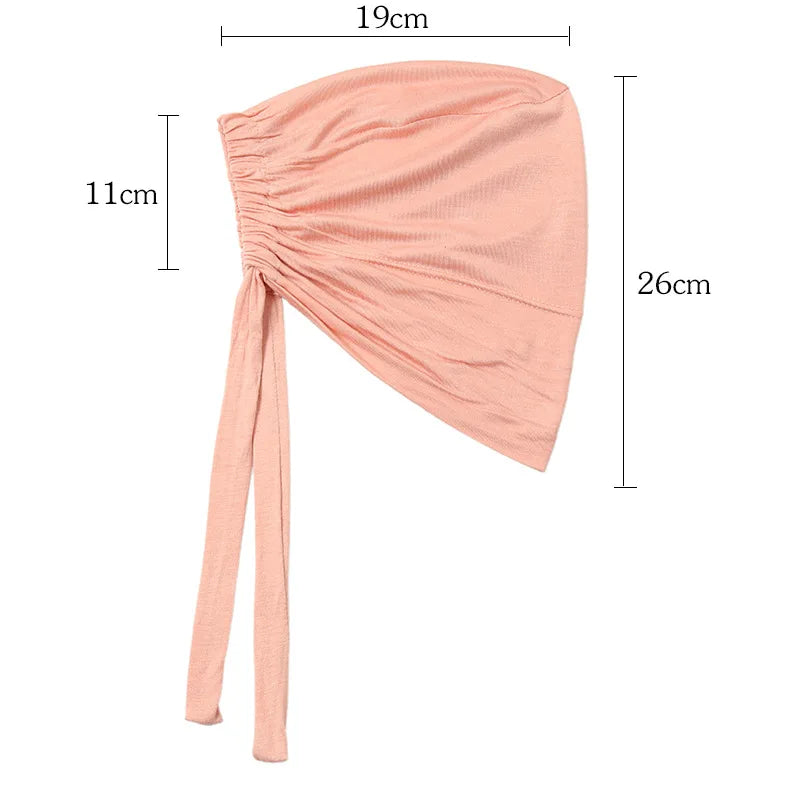 Double Layer Modal Satin Hijab Cap for Islam Women