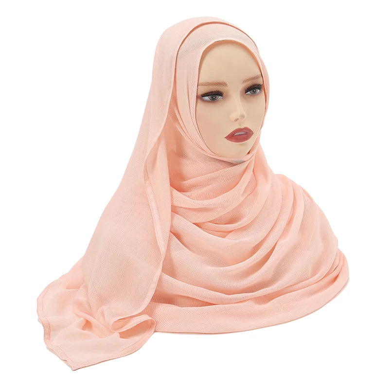 Muslim Modal Hijab Rayon Cotton Shawls For Women Plain Scarf Big Size Headscarf Islamic Turban Headband 190*85cm