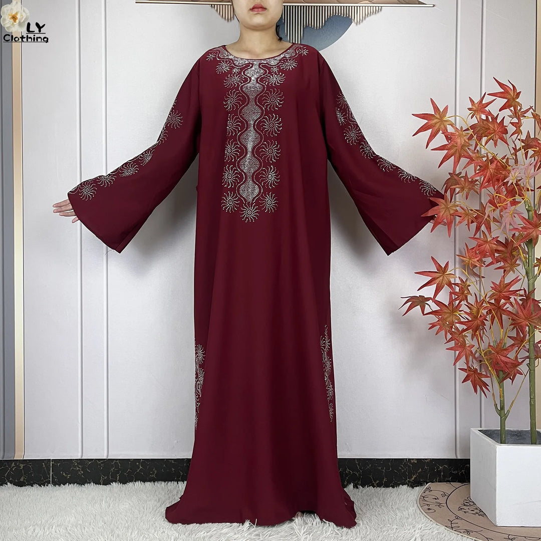 Muslim Women Diamonds Dashiki Abaya