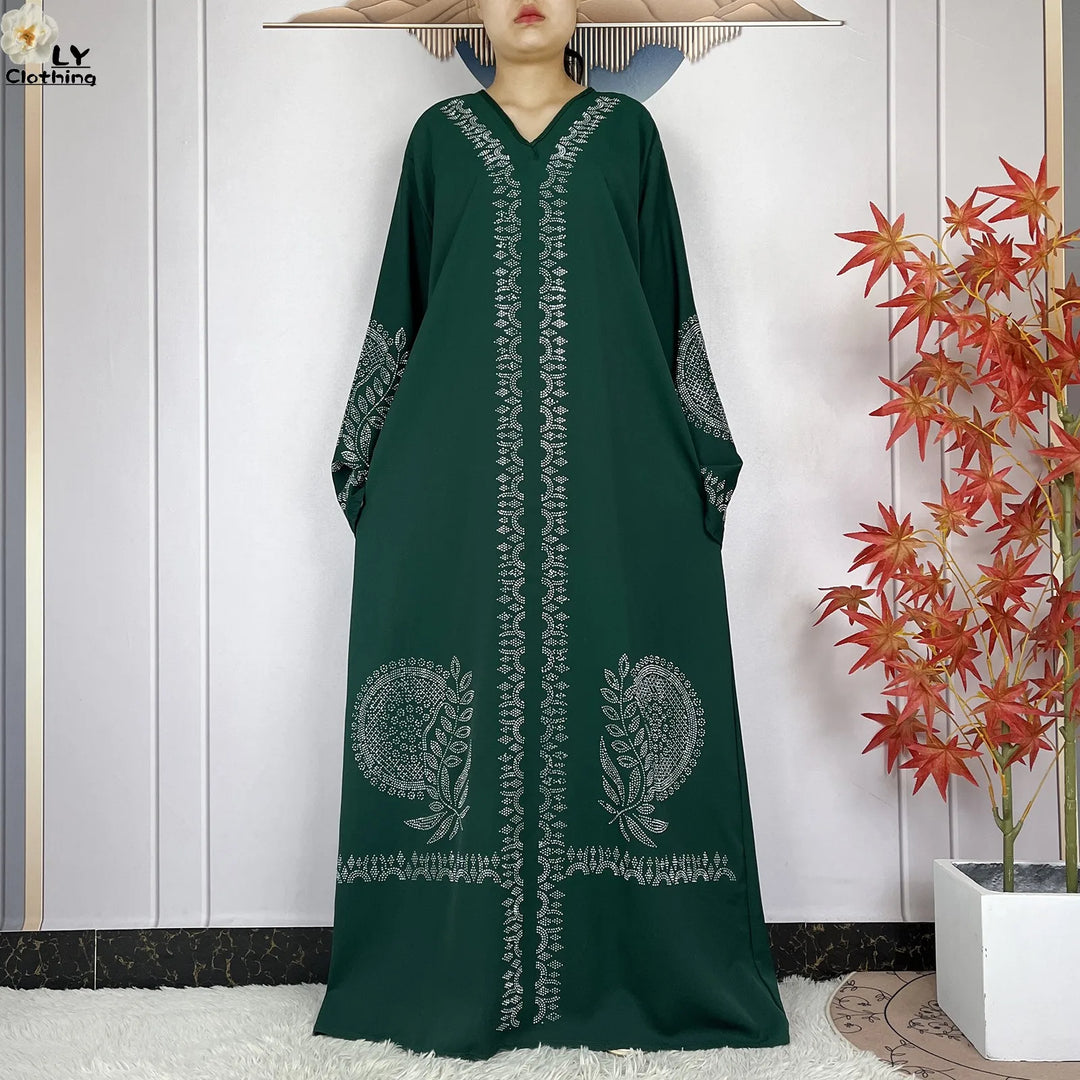 Muslim Women Diamonds Dashiki Abaya