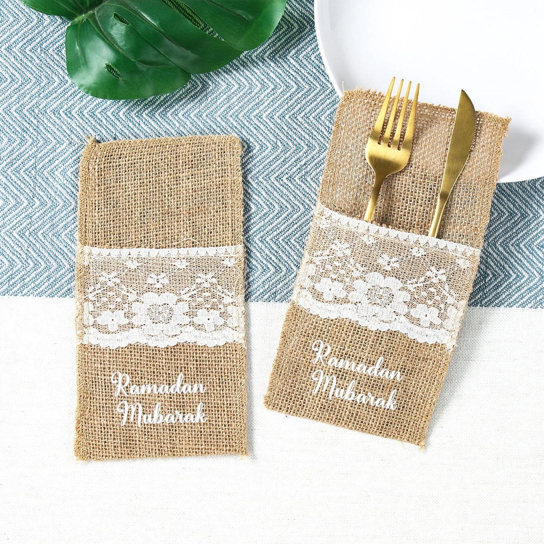 Eid Mubarak Moon Star Knife and Fork Bag