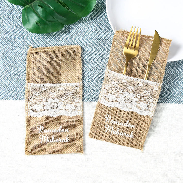 Eid Mubarak Moon Star Knife and Fork Bag