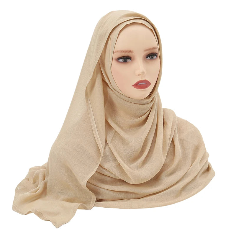 Muslim Modal Hijab Rayon Cotton Shawls For Women Plain Scarf Big Size Headscarf Islamic Turban Headband 190*85cm