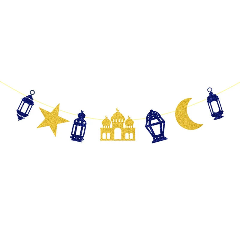 EID Mubarak Banner Glitter Star