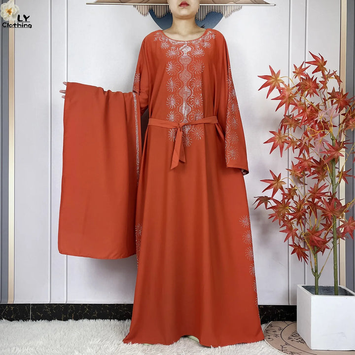 Muslim Women Diamonds Dashiki Abaya