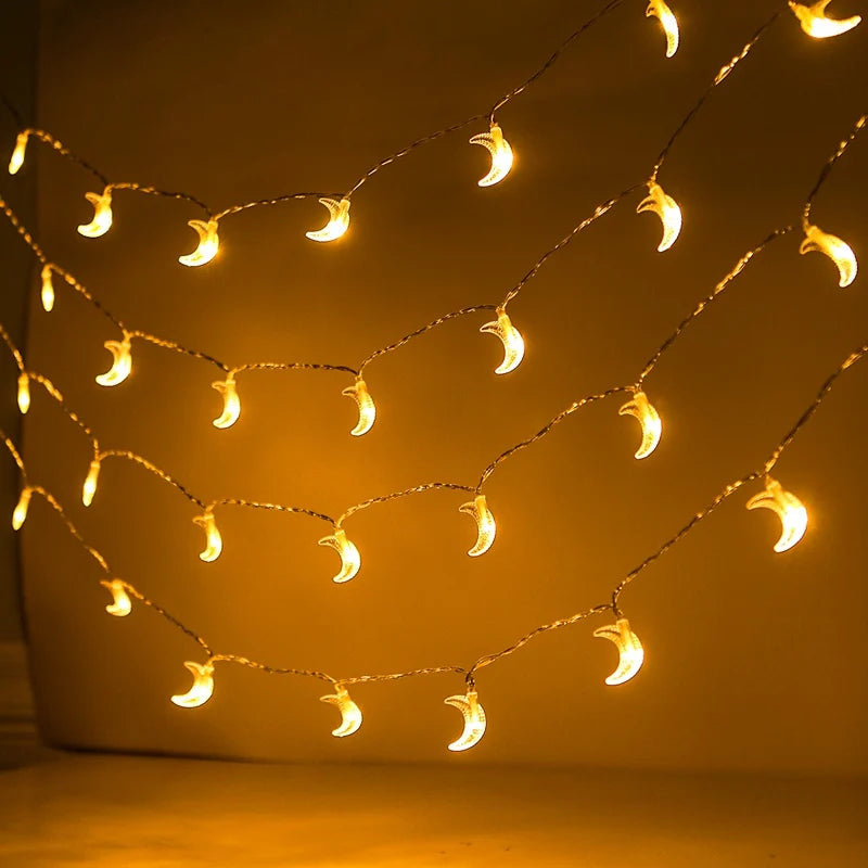 Moon Star Eid Mubarak String Light 2025 Ramadan Decoration For Home