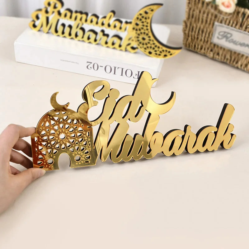 Ramadan Mubarak Acrylic Ornament 2025 Eid Mubarak Ramadan Kareem Decoration for Home