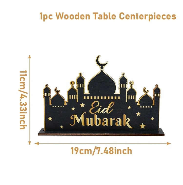 EID Mubarak Decoration Wooden Ornaments